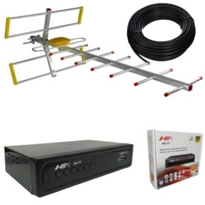 Combo Decodificador + Antena Aérea Exterior Tdt Colombia Bl